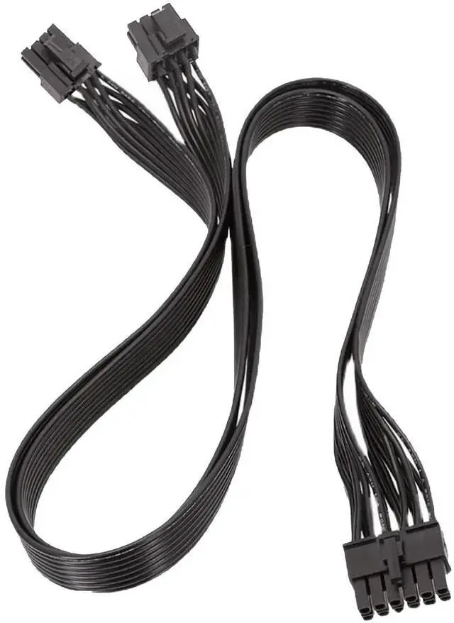 Main image of 12Pin to Dual 8Pin(6+2Pin) PCIe Graphics Card Power Splitter Modular Cable 18AWG 60+60CM Black for GPU 3080 3090 2060 Seasonic P-860 P-1000 X-1050