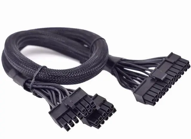 Main image of 14Pin+10Pin to 24Pin 20+4Pin Power Supply Cable Sleeved For Corsair AX760i/AX860i/AX1200i/AX1500i AXi Series Full Modular PSU