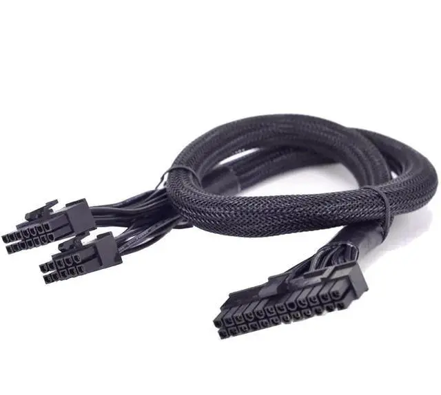 Alt view image 4 of 5 - 14Pin+10Pin to 24Pin 20+4Pin Power Supply Cable Sleeved For Corsair AX760i/AX860i/AX1200i/AX1500i AXi Series Full Modular PSU