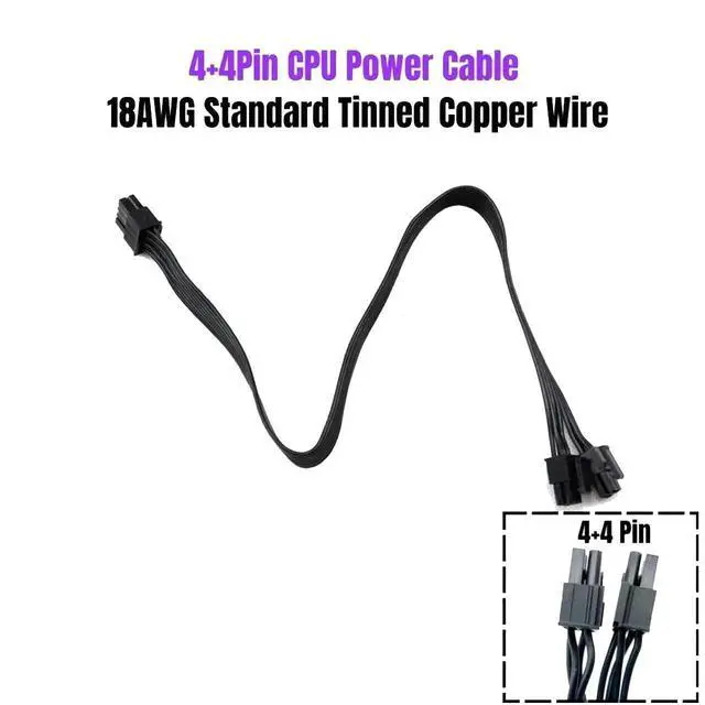 Alt view image 2 of 6 - 8Pin to 4+4Pin EPS 12V CPU Power Cable 18AWG 70CM for Seasonic CORE GX Series GX-650, GX-550, GX-500 GX Series Modular Fonte PSU
