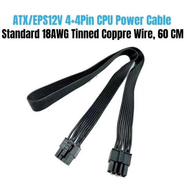 Alt view image 4 of 6 - 8Pin to 4+4Pin EPS 12V CPU Power Cable 18AWG 70CM for Seasonic CORE GX Series GX-650, GX-550, GX-500 GX Series Modular Fonte PSU