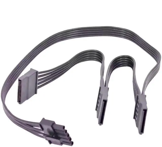 Alt view image 2 of 7 - 5Pin to 3 Port SATA Hard Driver SSD Power Supply Cable For Cooler Master V850 V1000 V1300 PLATINUM Full-Modular Power Supply