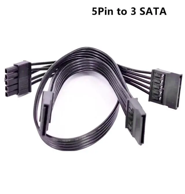 Alt view image 3 of 7 - 5Pin to 3 Port SATA Hard Driver SSD Power Supply Cable For Cooler Master V850 V1000 V1300 PLATINUM Full-Modular Power Supply