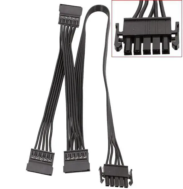 Alt view image 4 of 7 - 5Pin to 3 Port SATA Hard Driver SSD Power Supply Cable For Cooler Master V850 V1000 V1300 PLATINUM Full-Modular Power Supply