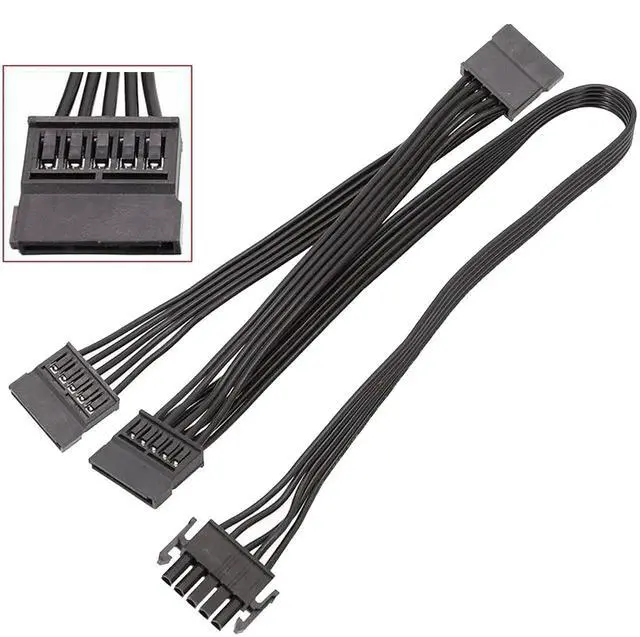 Alt view image 6 of 7 - 5Pin to 3 Port SATA Hard Driver SSD Power Supply Cable For Cooler Master V850 V1000 V1300 PLATINUM Full-Modular Power Supply