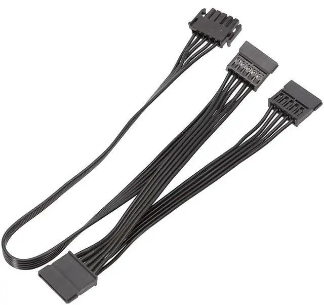 Alt view image 7 of 7 - 5Pin to 3 Port SATA Hard Driver SSD Power Supply Cable For Cooler Master V850 V1000 V1300 PLATINUM Full-Modular Power Supply