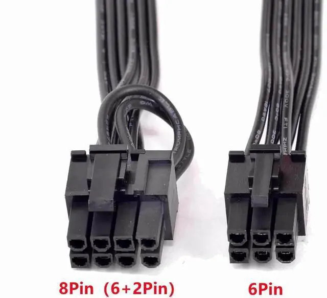 Alt view image 2 of 4 - PCIe 6Pin to 6Pin+8Pin(6+2Pin) GPU Power Cable 60CM 18AWG For CoolerMaster V850 V1000 V1300 PLATINUM Full-Modular Power Supply