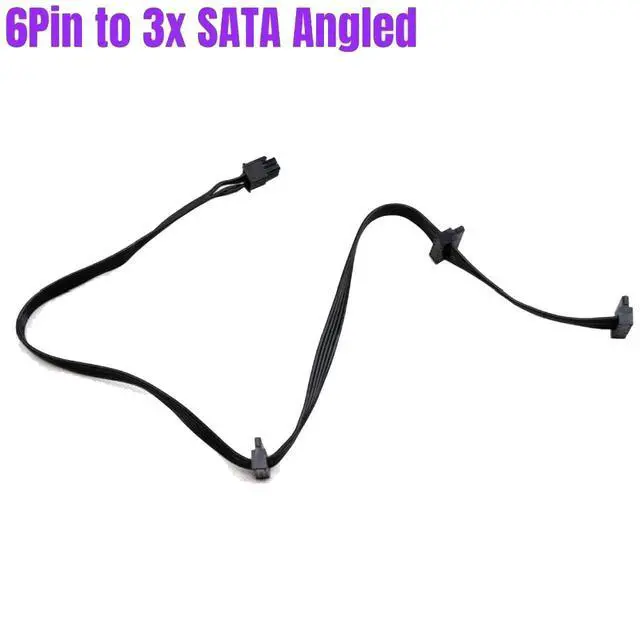 Alt view image 4 of 5 - 3x SATA Male Angled SSD HDD Riser Power Cable for Seasonic PRIME Platinum 1600W, 1300W, 1200W, 1000W, 850W Modular PSU