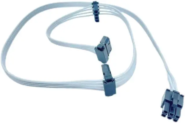 Alt view image 2 of 6 - White 6Pin to 3 Molex IDE 4Pin Angled PC Case Fan Modular Power Cable for Seasonic FOCUS GX 1000W 850W 750W ATX3.0 WHITE PSU