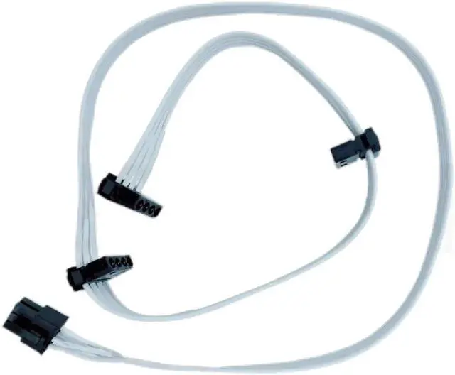Alt view image 4 of 6 - White 6Pin to 3 Molex IDE 4Pin Angled PC Case Fan Modular Power Cable for Seasonic FOCUS GX 1000W 850W 750W ATX3.0 WHITE PSU