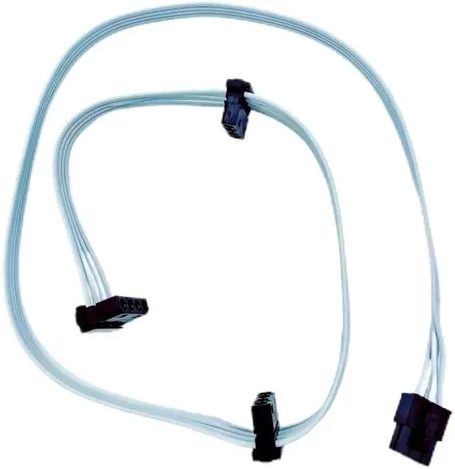 Alt view image 6 of 6 - White 6Pin to 3 Molex IDE 4Pin Angled PC Case Fan Modular Power Cable for Seasonic FOCUS GX 1000W 850W 750W ATX3.0 WHITE PSU