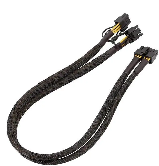 Alt view image 4 of 5 - 12Pin to Dual 8Pin(6+2Pin) PCIe 8Pin Sleeved Power Splitter Modular Cable for GPU 3080 3090 2060 Seasonic P-860 P-1000 X-1050