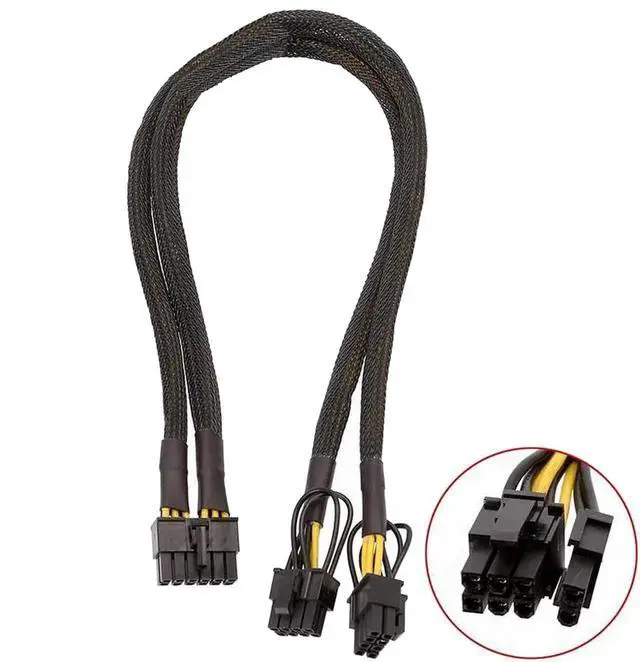 Alt view image 5 of 5 - 12Pin to Dual 8Pin(6+2Pin) PCIe 8Pin Sleeved Power Splitter Modular Cable for GPU 3080 3090 2060 Seasonic P-860 P-1000 X-1050