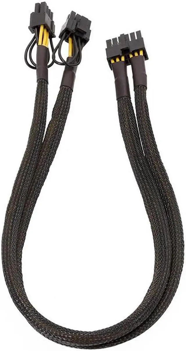 Alt view image 2 of 5 - 12Pin to Dual 8Pin(6+2Pin) PCIe 8Pin Sleeved Power Splitter Modular Cable for GPU 3080 3090 2060 Seasonic P-860 P-1000 X-1050