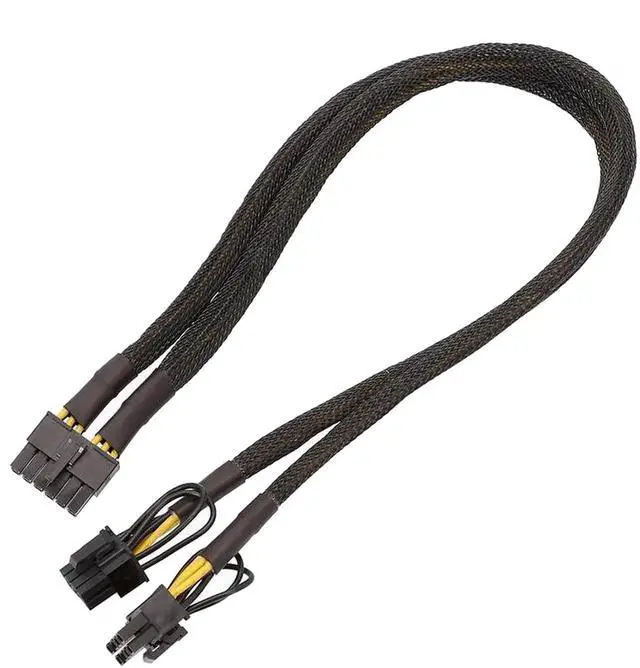 Alt view image 3 of 5 - 12Pin to Dual 8Pin(6+2Pin) PCIe 8Pin Sleeved Power Splitter Modular Cable for GPU 3080 3090 2060 Seasonic P-860 P-1000 X-1050