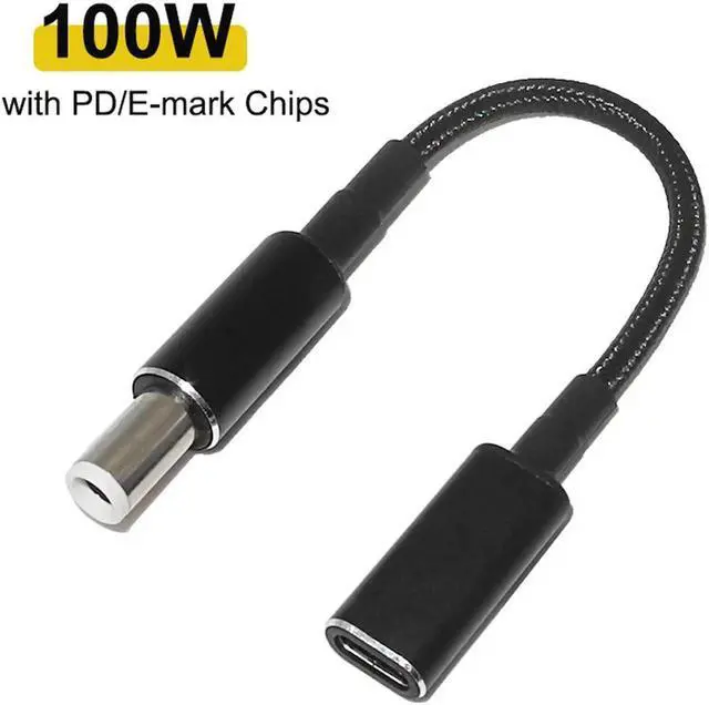 Alt view image 2 of 6 - 100W USB-C Type C Female to 7.4mm 5.0mm DC Tip PD converter cable for Dell 7.4*5.0mm Laptops
