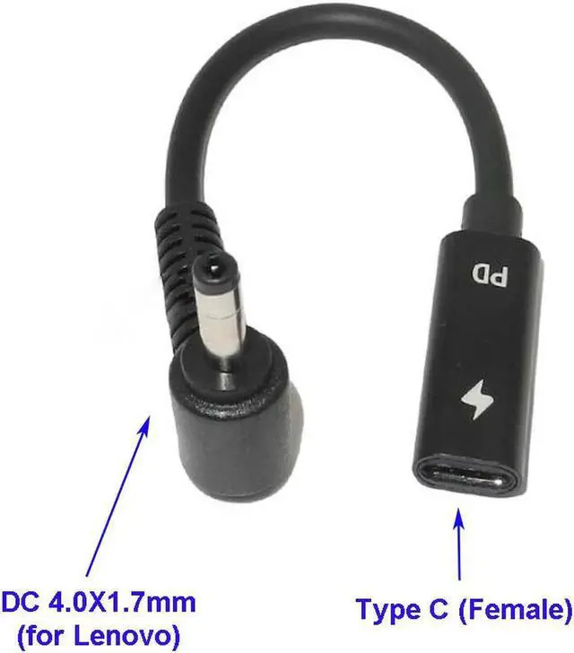 Main image of Laptop DC Power Adapter Converter for Lenovo YOGA 510 710 MIIX5 7000 Air 12 13 ideapad 320 USB Type C Female to 4.0*1.7mm Charger