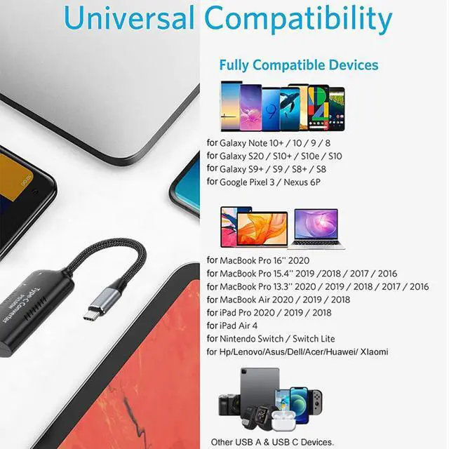 Alt view image 3 of 5 - For Dell HP 7.4x5.0mm to USB Type C Charger Converter 100W Type C PD Fast Charging Cable Adapter for Macbook Lenovo Samsung Laptop