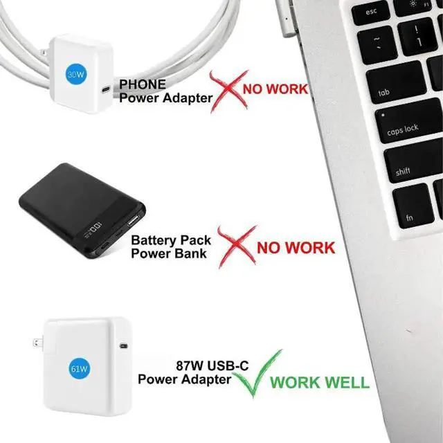 Alt view image 6 of 7 - 100W USB C Type C Female to Magsafe 2 T-Tip Power Adapter PD Charger Cable for Apple MacBook Pro 13inch 15in 17inch with Retina Display ((Mid 2012 & After) A1398 A1424 MD506LL/A