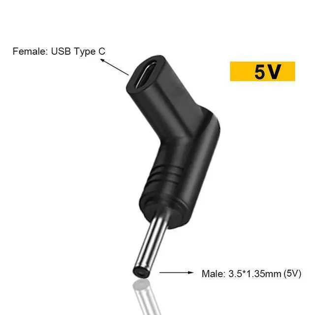 Alt view image 2 of 5 - USB Type C PD to 3.5*1.35mm 5V 4A DC Power Adapter Connector for Lenovo Miix 320-10ICR 310-10ICR 300-10IBY Ideapad 100S-11IBY