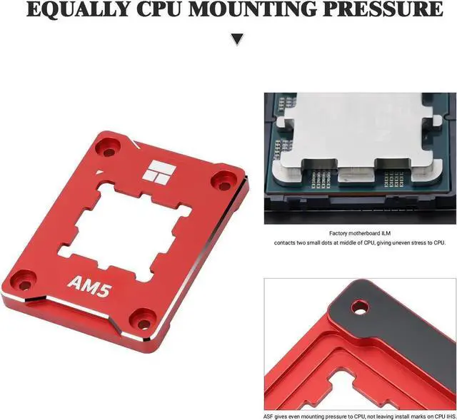 Alt view image 5 of 7 - AM5 CPU Secure Frame,CPU Anti-Bend Fixing Frame, CPU Correction Retainer, AM5 Aluminum Alloy Fixing Bracket, CPU Optical Fit Adhesive Adhesive Mounter, CPU Cooler Standard,Red