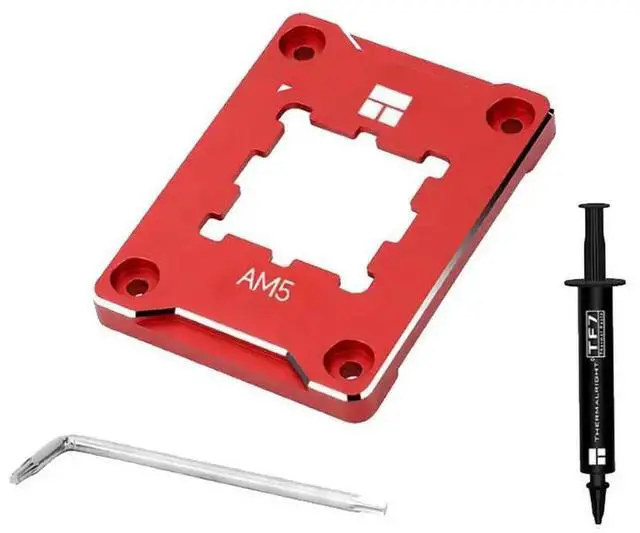 Main image of AM5 CPU Secure Frame,CPU Anti-Bend Fixing Frame, CPU Correction Retainer, AM5 Aluminum Alloy Fixing Bracket, CPU Optical Fit Adhesive Adhesive Mounter, CPU Cooler Standard,Red