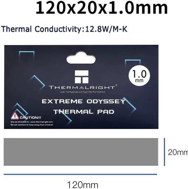 Main image of Extreme Odyssey Thermal Pad 12.8 W/mK Non Conductive Heat Resistance High Temperature Resistance Silicone Thermal Pads Suitable for Laptop Heatsink/GPU/CPU/LED Cooler 120x20x1.0mm