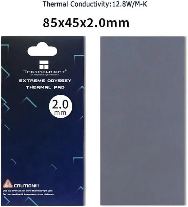 Main image of Extreme Odyssey Thermal Pad 12.8 W/mK Non Conductive Heat Resistance High Temperature Resistance Silicone Thermal Pads for Laptop Heatsink/GPU/CPU/LED Cooler 85x45x2.0mm