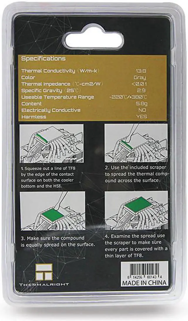 Alt view image 5 of 6 - New Packaging TF8 Carbon Based Heatsink Paste 13.8 W/mK High Performance Thermal Compound Paste for Desktop Laptop Heatsink/GPU/CPU/LED Cooler Material 5.8g with Tool