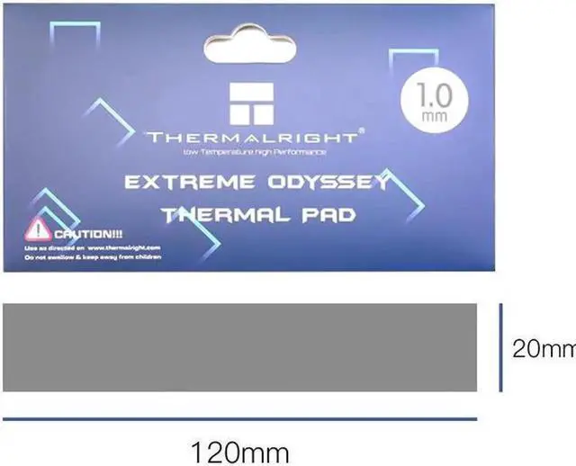 Main image of Extreme Odyssey Thermal Pad 12.8 W/mK Non Conductive Heat Resistance High Temperature Resistance Silicone Thermal Pads Suitable for Laptop Heatsink/GPU/CPU/LED Cooler 120x20x1.0mm