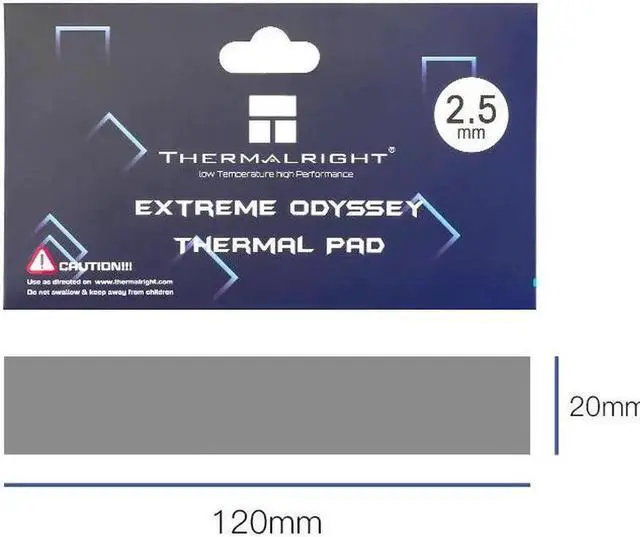 Main image of Extreme Odyssey Thermal Pad 12.8 W/mK Non Conductive Heat Resistance High Temperature Resistance Silicone Thermal Pads Suitable for Laptop Heatsink/GPU/CPU/LED Cooler 120x20x2.5mm