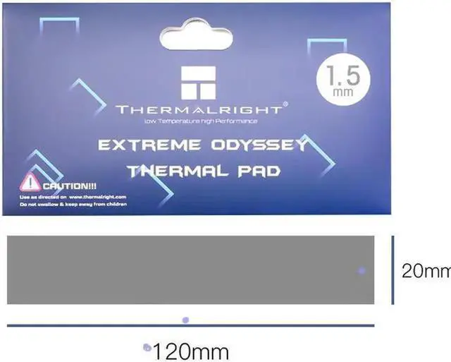 Main image of Extreme Odyssey Thermal Pad 12.8 W/mK Non Conductive Heat Resistance High Temperature Resistance Silicone Thermal Pads Suitable for Laptop Heatsink/GPU/CPU/LED Cooler 120x20x1.5mm