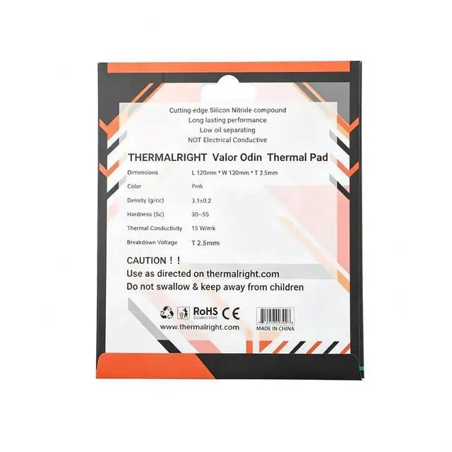 Alt view image 3 of 3 - VALOR ODIN Thermal Pad 15w/mk For Notebook,Chip,Graphics Card,Nitride Compound Silicone Pad 120x120x2.5mm