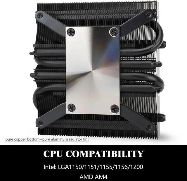 Alt view image 5 of 7 - AXP90 X53 Black Low Profile CPU Cooler with Quite 92mm Slin PWM Fan, AGHP Technology, 53mm Height, for AMD AM4 AM5/Intel LGA 1700/1150/1151/1155/1200,Downward Tower Cooler