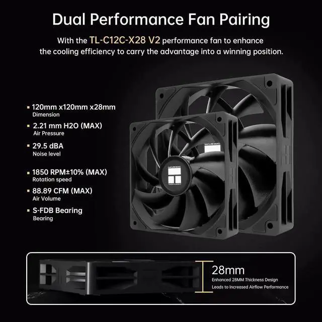 Alt view image 4 of 7 - Peerless Assassin 120 Digital CPU Air Cooler -Temperature Display | 6 Heat Pipes | 1850RPM PWM 120mm Fans, for Intel 1851/1700, AMD AM4/AM5