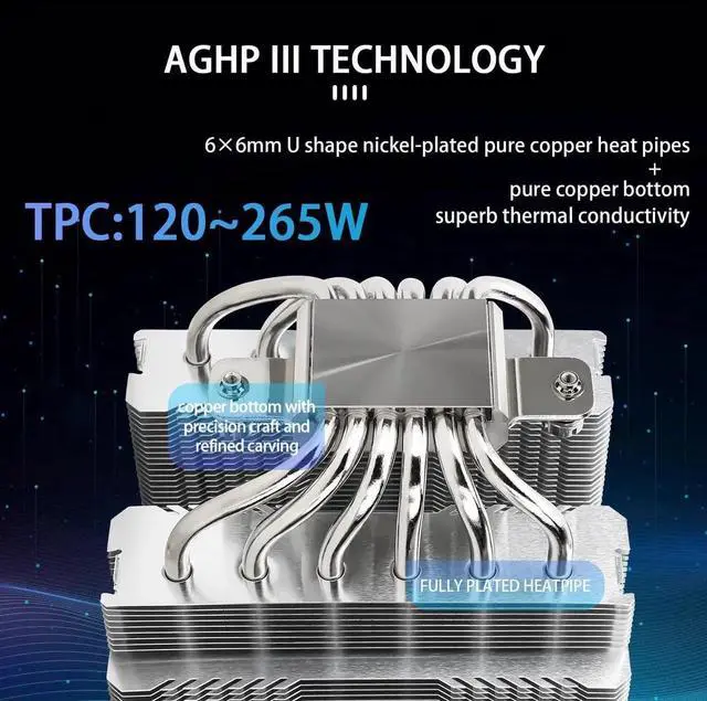 Alt view image 4 of 6 - Peerless Assassin 120 SE CPU Air Cooler, PA120 SE, 6 Heat Pipes Cpu cooler,Dual 120mm TL-C12C PWM Fan, Aluminium Heatsink Cover, AGHP Technology, for AMD AM4 AM5/Intel 1700/1150/1151/1155