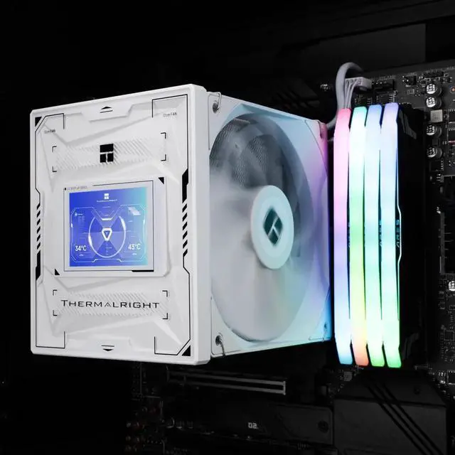 Alt view image 7 of 7 - Burst Assassin 120 Vision CPU Air Cooler - IPS 2.4-inch Square Rotatable Display, 120mm Forward and Reverse Fan Design, Support Intel LGA1700/1150/1151/1200/1851, AMD AM4/AM5 White