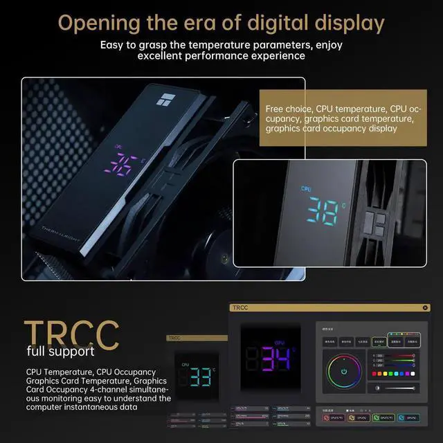 Alt view image 4 of 7 - Assassin X 120 R Digital CPU Air Cooler - Temperature Display | 4 Heat Pipes, for Intel LGA 1150/1151/1155/1156/1200/1700 AMD AM4/AM5