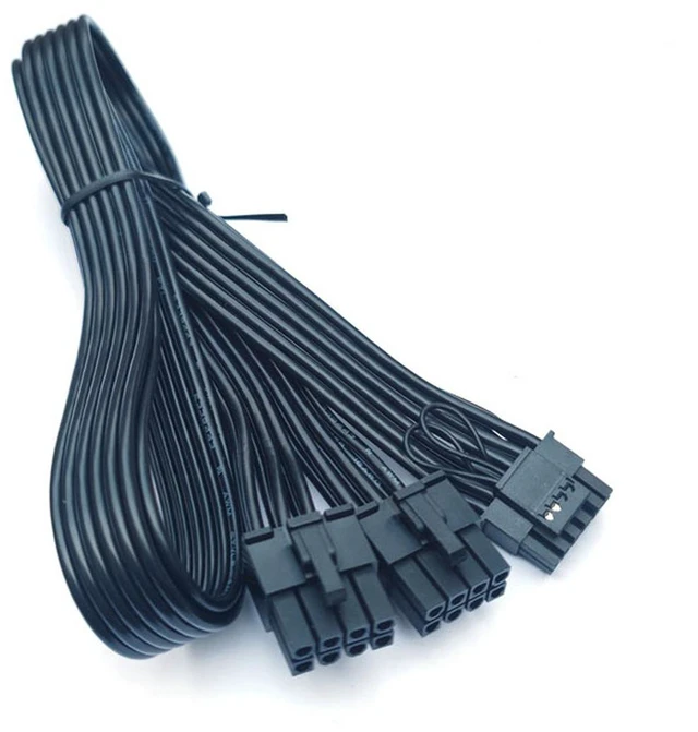 Main image of 600W PCIe 5.0 / Gen 5 12VHPWR PSU Cable 12+4pin connector-Black-for CoolerMaster MWE V2 Gold Fully Modular 550W 650W 750W 850W 1050W 1250W
