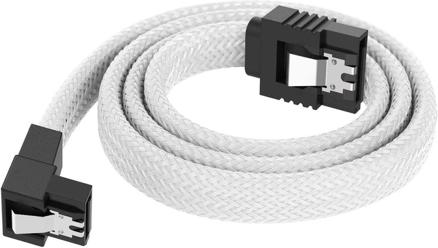 Alt view image 2 of 7 - 3PACK SATA Cable III 3 Pack 90 Degree Straight to Right Angle 6Gbps HDD SDD SATA Data Cable with Locking Latch 50cm 18 Inch for SATA HDD, SSD, CD Driver, CD Writer, White