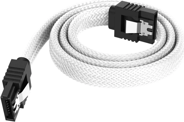 Alt view image 2 of 7 - 3PACK SATA Cable III 3 Pack 6Gbps Straight HDD SDD Data Cable with Locking Latch 50cm 18 Inch for SATA HDD, SSD, CD Driver, CD Writer,White