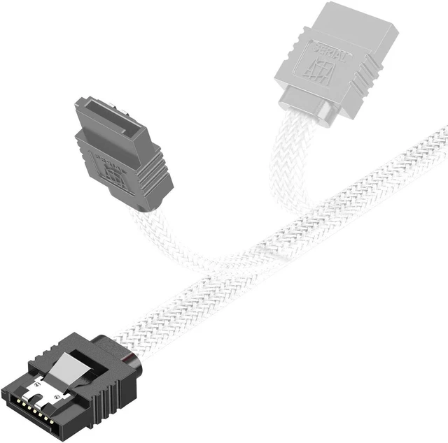 Alt view image 7 of 7 - 3PACK SATA Cable III 3 Pack 6Gbps Straight HDD SDD Data Cable with Locking Latch 50cm 18 Inch for SATA HDD, SSD, CD Driver, CD Writer,White