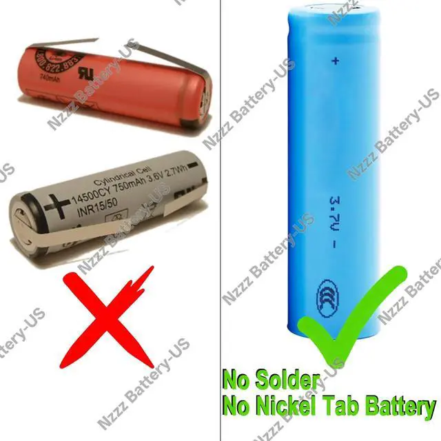 Alt view image 2 of 6 - 1250mAh Battery for Braun Oral-B iO Series iO10 iO9 iO8 iO7 Toothbrush Type 3758 3759 3776 Toothbrush Head Included, Without Nickel Tabs Battery NiMH