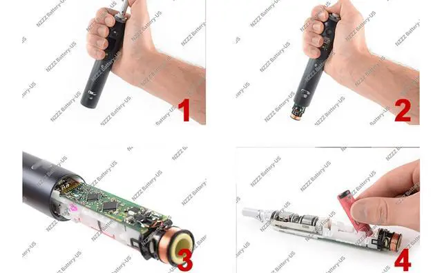 Alt view image 4 of 6 - 1250mAh Battery for Braun Oral-B iO Series iO10 iO9 iO8 iO7 Toothbrush Type 3758 3759 3776 Toothbrush Head Included, Without Nickel Tabs Battery NiMH