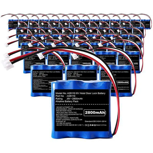 Main image of 50Pcs A28110 Door Lock Battery Compatible with SAFLOK A28110, Fits 884952, A28110, A28100, DL-12/4, HTL-11/13, Intellis, MT
