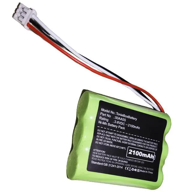 Alt view image 4 of 5 - 2Pcs 2100mAh Battery for Toniebox 50AA5S, Anti-Rattle Kit with Foam Padding & Screwdriver, Upgraded 3.6V Ni-MH Replacement for Tonie Box Speaker