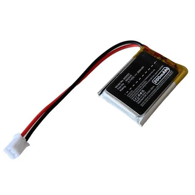Alt view image 3 of 4 - 200mAh 3.7V 602025 Battery with 2 Wires JST PH2.0mm Connector 602025 High Temperature Resistant Battery for Charging Case Wireless Earphone LED light and Wireless Device NiMH