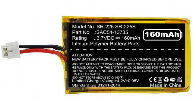Main image of SAC54-13735 Battery fits SportDOG SD-425 SD-875 SD-575 SR-225, Replacement Battery for Remote Trainer Collar NiMH