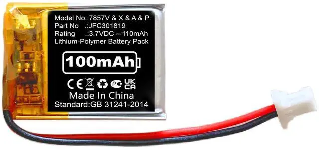 Main image of 100mAh JFC301819 Battery Replacement for Viper 7857V Remote, Python 7857P, Clifford 7857X, Automate 7857A, 7857V/P/X/A Remote Control Replacement Battery Ni-MH