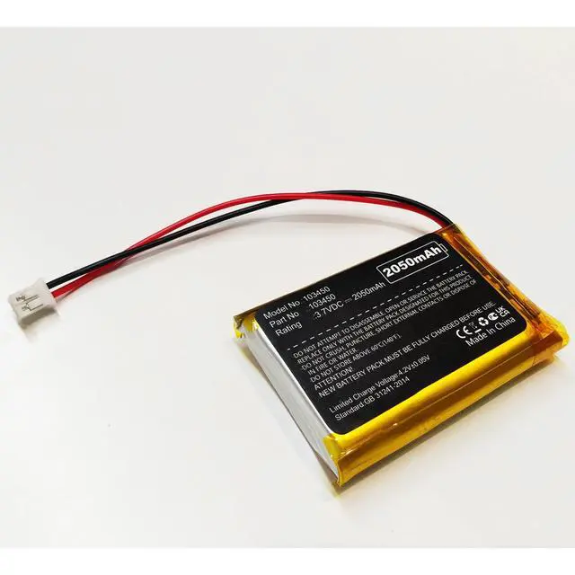 Alt view image 3 of 4 - 2Pcs 3.7V 2050mAh 103450 Battery Integrated Protection Circuit & JST 2.0/PH2.0 Connector for Speaker, Wireless Device, Meshtastic RAK19007 + RAK4631 NiMH